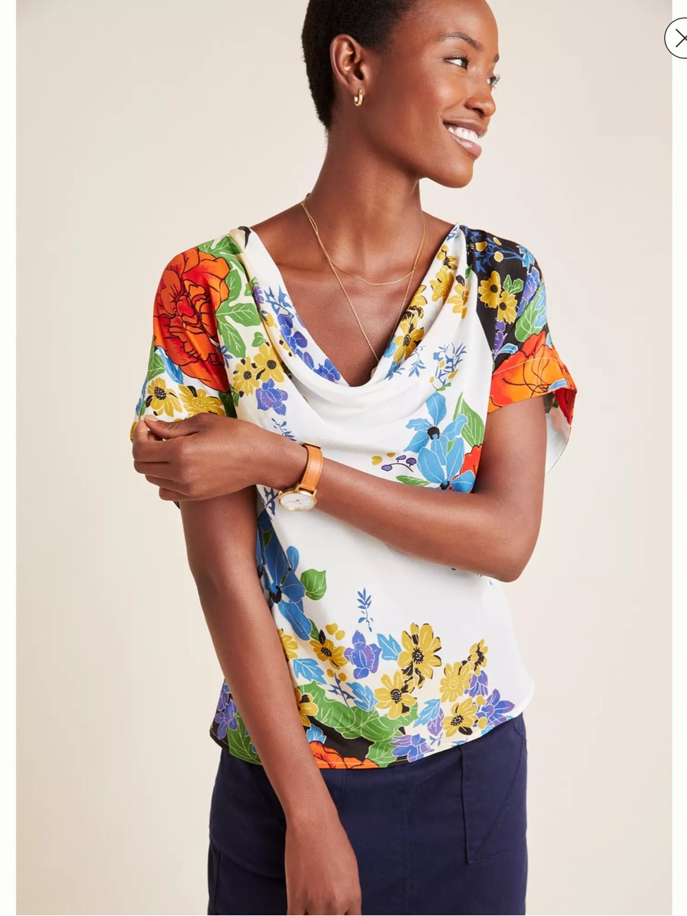 Anthropologie Maeve Clover Silk Blouse Size XL - Picture 2 of 7